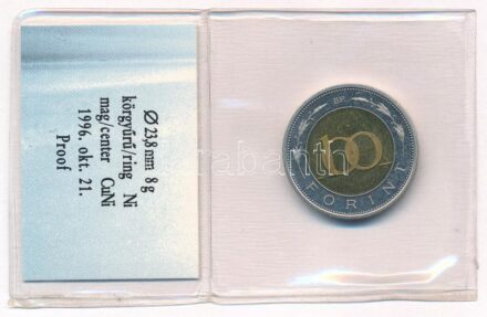 1996. 100Ft lezárt fóliatokban, tanúsítvánnyal T:1 (eredetileg PP) Adamo F12.1