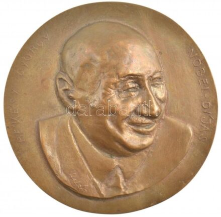 Hetés György (1921-1998) DN 'Békésy György - Nobel-díjas' Br emlékplakett (107mm) T:1-,2