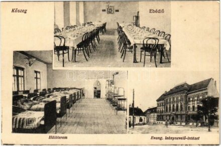 Kőszeg, Evangélikus leánynevelő intézet, ebédlő, hálóterem, belső