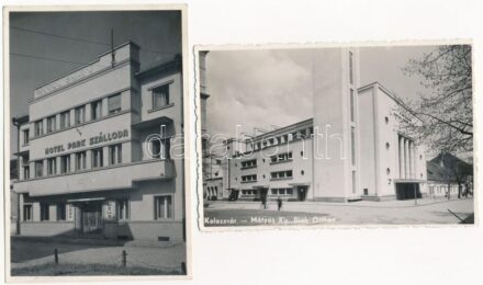 Kolozsvár, Cluj; Park szálloda, Mátyás Király diákotthon / hotel, students' home - 2 db régi képeslap / 2 pre-1945 postcards