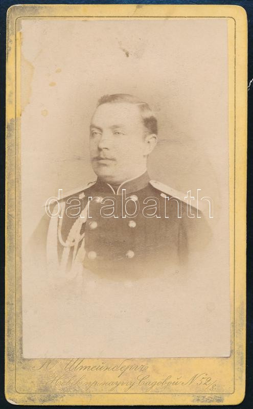 1875 Katona dedikált portréja, keményhátú fotó, 10,5×6,5 cm