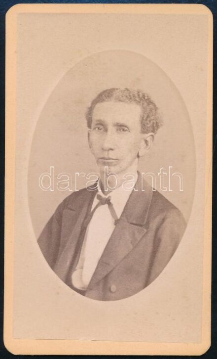 1874 Eleuterio Cisneros dedikált fotója, Gray műterméből, 10,5×6,5 cm