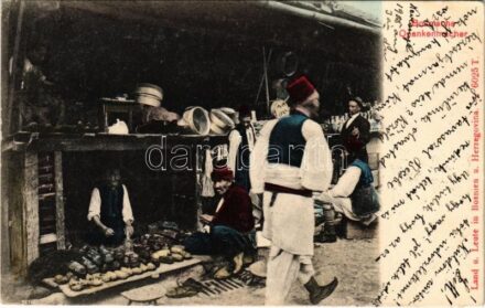 1905 Bosnische Opankenmacher / Bosnian folklore, Opanak shoemakers (EK) + 'K. und K. Milit. Post 3. Nevesinje'