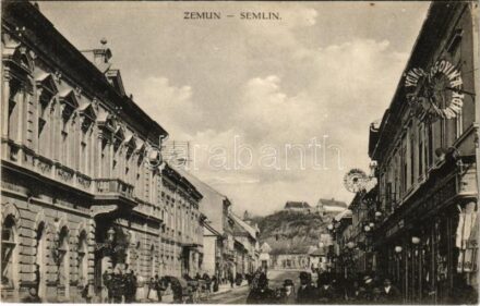 1917 Zimony, Zemun; utca, üzletek / street, shops + 'K.u.k. Zensurstelle Újvidék 10'