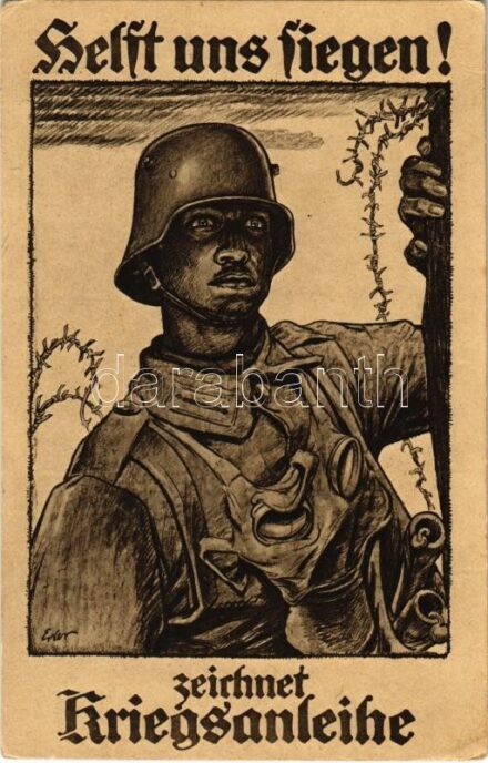 1917 Helft uns siegen! Zeichnet Kriegsanleihe / WWI German military loan propaganda art postcard s: Fritz Erler (EK)