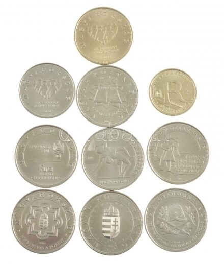 2004-2020. 50Ft Cu-Ni (8xklf) emlékkiadások + 2020. 20Ft 'Tisztelet a hősöknek' + 2021. 5Ft Cu-Ni-Zn '75 éves a Forint' 'R' betűvel T:1,1-