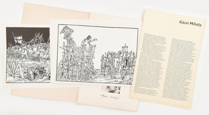 Egri Mária: Gácsi Mihály. Bp., 1977, Corvina, 4+8 p.+12 (reprodukciók) t. Magyar, angol, német és francia nyelven. Kiadói illusztrált mappában, hiánytalanul. - Image 2