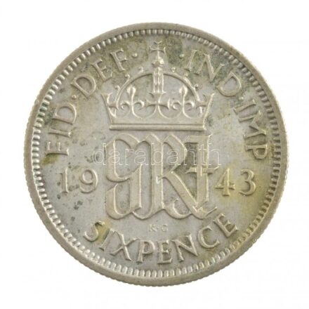 Nagy-Britannia 1943. 6p Ag T:2 Great Britain 1943. 6 Pence Ag C:XF Krause KM# 852