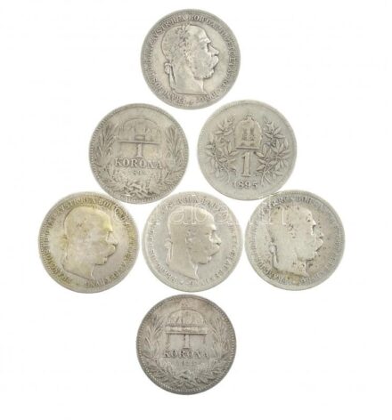 Vegyes: 1895KB-1915KB 1K Ag 'Ferenc József' (2xklf) + Ausztria 1893-1901. 1K Ag 'Ferenc József' (5x) T:2-3