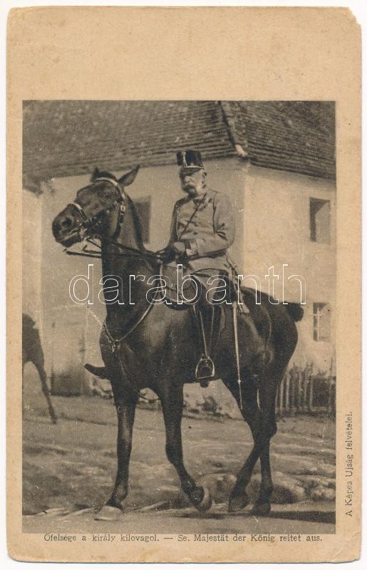 Őfelsége a király kilovagol. A Képes Újság felvételei. Lysoform fertőtlenítő reklám / Se. Majestät der König reitet aus / Franz Joseph I of Austria. Lysoform disinfectant advertisement (EM)