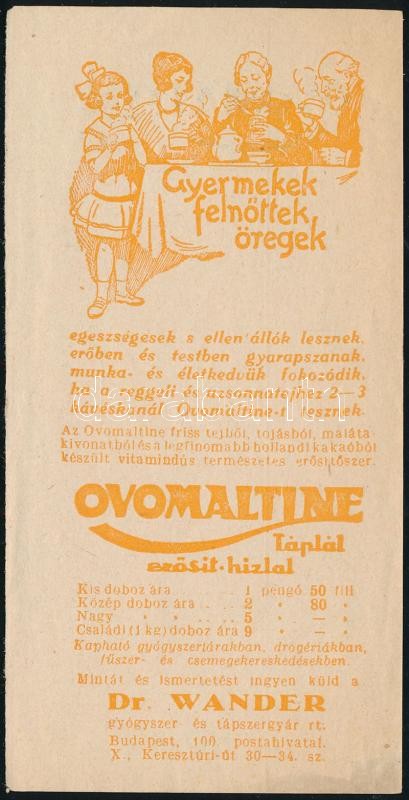 Ovomaltine számolócédula