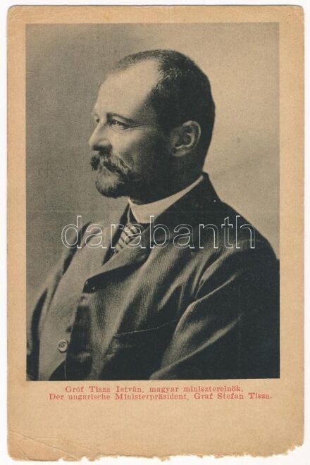 Gróf Tisza István, magyar miniszterelnök. A Képes Újság felvételei. Lysoform fertőtlenítő reklám / Der ungarische Ministerpräsident, Graf Stefan Tisza / Count István Tisza, Hungarian prime minister. Lysoform disinfectant advertisement
