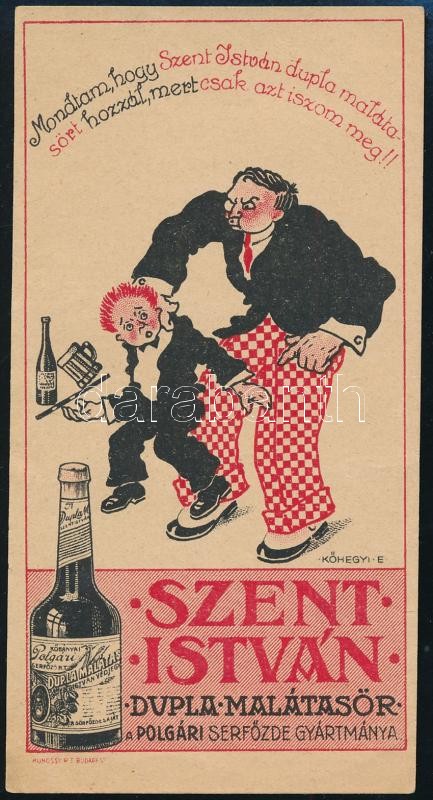 Szent István Dupla Malátasör számolócédula