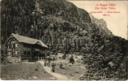Tátra, Vysoké Tatry; Zerge szálló. Divald Károly 1442-1909. / Hotel Gemse / Rainerova chata / rest house