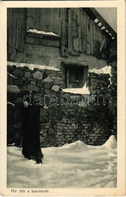 Hír jött a harctérről... Az Érdekes Újság kiadása / WWI Austro-Hungarian K.u.K. military art postcard (EK)