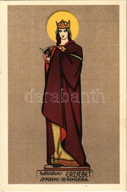 Portugáliai Erzsébet Szent Ferenc III. rendjéből. Unghváry Sándor festménye a Budapest-Pasaréti Ferences templomban s: Unghváry (EK)