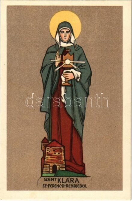 Szent Klára Szent Ferenc II. rendjéből. Unghváry Sándor festménye a Budapest-Pasaréti Ferences templomban s: Unghváry