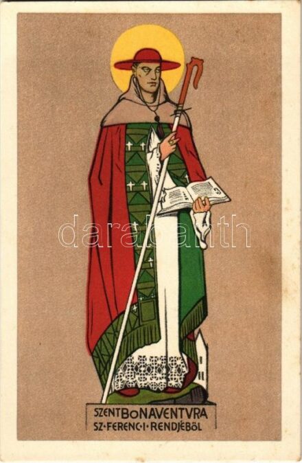 Szent Bonaventura Szent Ferenc I. rendjéből. Unghváry Sándor festménye a Budapest-Pasaréti Ferences templomban s: Unghváry