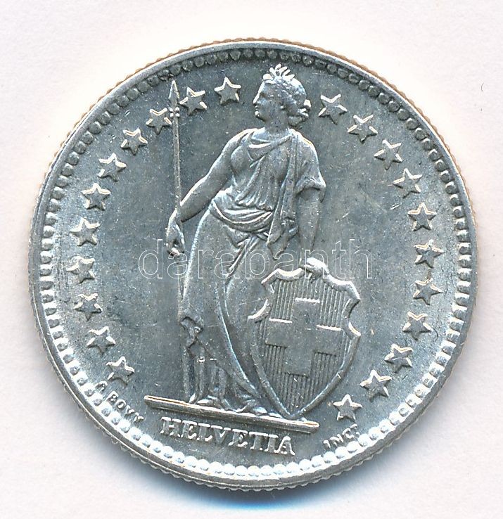 Svájc 1960B 2Fr Ag T:1-,2 patina Switzerland 1960B 2 Francs Ag C:AU,XF patina Krause KM#21 - Image 2