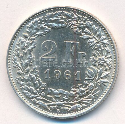 Svájc 1961B 2Fr Ag T:1-,2 Switzerland 1961B 2 Francs Ag C:AU,XF Krause KM#21