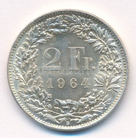 Svájc 1964B 2Fr Ag T:1-,2 Switzerland 1964B 2 Francs Ag C:AU,XF Krause KM#21