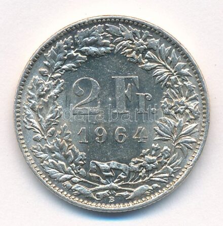 Svájc 1964B 2Fr Ag T:1-,2 Switzerland 1964B 2 Francs Ag C:AU,XF Krause KM#21