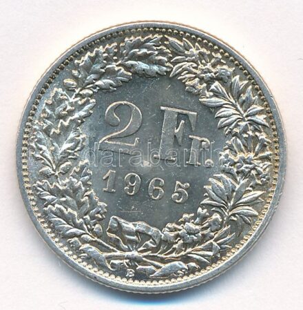 Svájc 1965B 2Fr Ag T:1- Switzerland 1965B 2 Francs Ag C:AU Krause KM#21