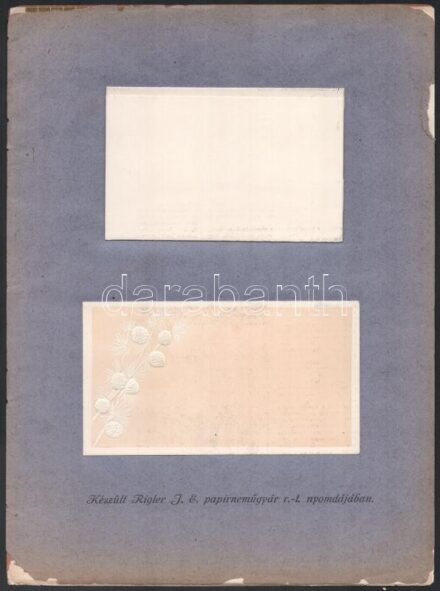 cca 1922-1930 Rigler J. E. Papírneműgyár és Magyar Nyomdászat 2 db reklámkiadványa