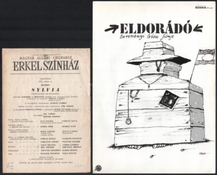 cca 1970 Színházzal, filmmel kapcsolatos meghívók, műsorfüzetek 5 db