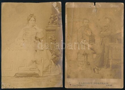 cca 1870-1900 8 db vegyes portré, közte kézzel színezett, vegyes állapotban
