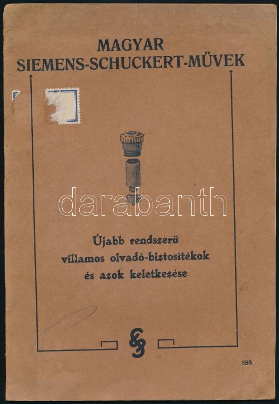 cca 1930 Magyar Siemens-Schuckert művek biztosítékok reklám katalógus 20p.