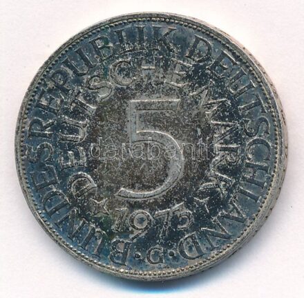 NSZK 1973G 5M Ag T:2 patina GFR 1973G 5 Mark Ag C:XF Krause KM#112