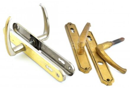 2db modern réz és fém kilincs, h:21-23cm