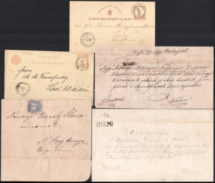 cca 1800-1900 Vegyes iratok, borítékok, levelezőlapok, okiratok, stb.