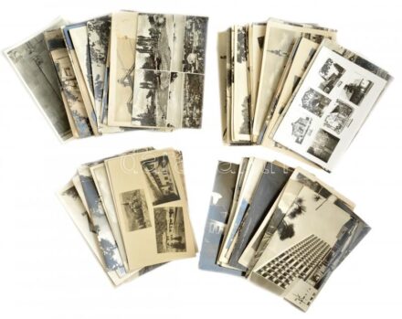 61 db MODERN fekete-fehér magyar retro város képeslap / 61 modern black and white retro Hungarian town-view postcards