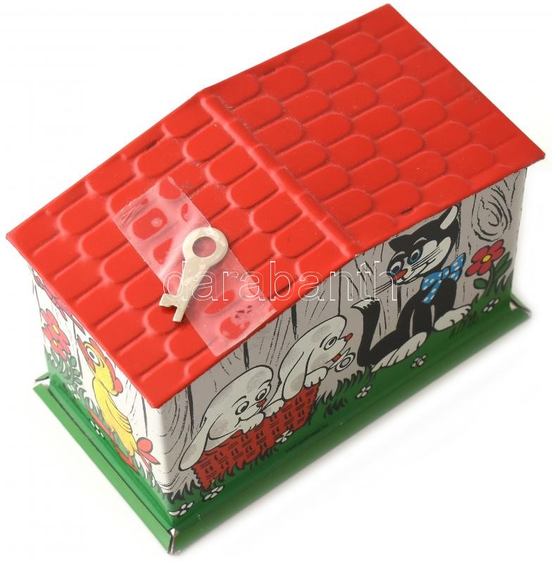 Elzett gyermek persely, kulccsal, 13x7x8cm - Image 2