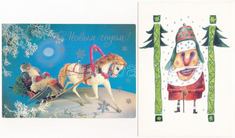 21 db MODERN Mikulás képeslap / 21 modern Saint Nicholas postcards - Image 2