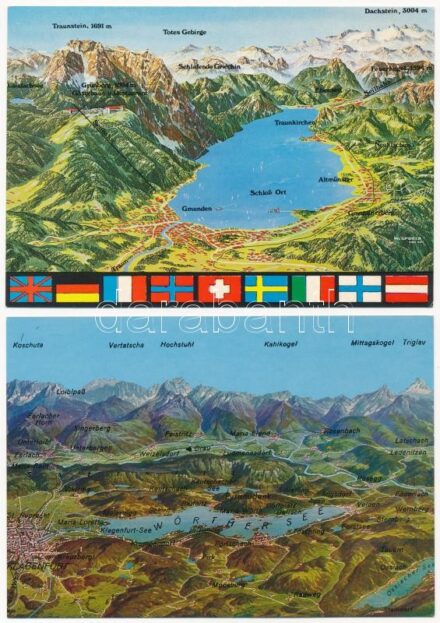 15 db MODERN térképes motívum képeslap / 15 modern map motive postcards