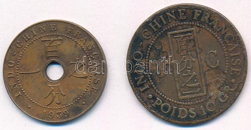 Francia Indokína 1892A 1c Br + 1939A 1c Br T:3,2 French Indochina 1892A 1 Cent Br + 1939A 1 Cent Br C:F,XF KM# 1, KM# 12.1