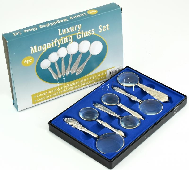 6 db-os nagyítókészlet, eredeti dobozában, jó állapotban