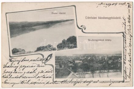 1914 Sándoregyháza, Ivanovo; Dunai részlet, látkép. Divald Károly Fia kiadása / Danube river, general view. Art Nouveau + 'K.k. Landsturm-Bataillon No. 51. 2. Kompagnie' (EK)