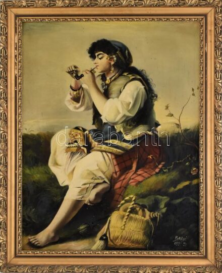 Bekőné jelzéssel: Cinka Panna. Olaj, vászon, Dekoratív kopott keretben. 70x55cm