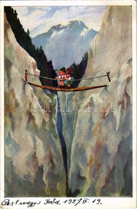 1927 Kiránduló gyerekek / Hiking children. WSSB 5980. (EK)