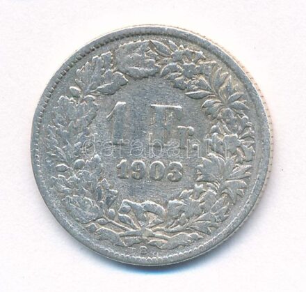 Svájc 1903B 1Fr Ag T:3 patina Switzerland 1903B 1 Franc Ag C:F patina Krause KM#24