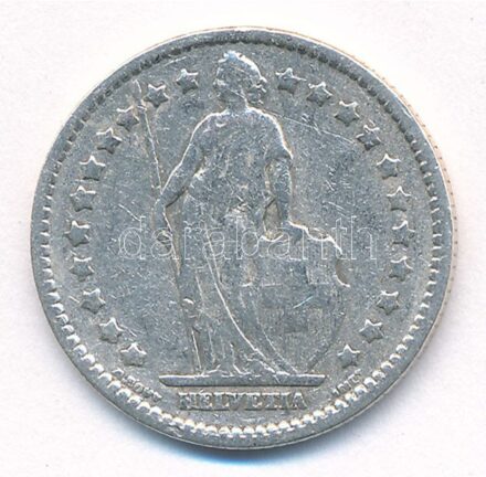Svájc 1914B 1Fr Ag T:3 patina Switzerland 1914B 1 Franc Ag C:F patina Krause KM#24