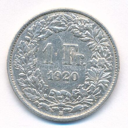 Svájc 1920B 1Fr Ag T:2-,3 patina Switzerland 1920B 1 Franc Ag C:VF,F patina Krause KM#24