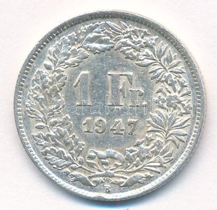 Svájc 1947B 1Fr Ag T:2 Switzerland 1947B 1 Franc Ag C:XF Krause KM#24