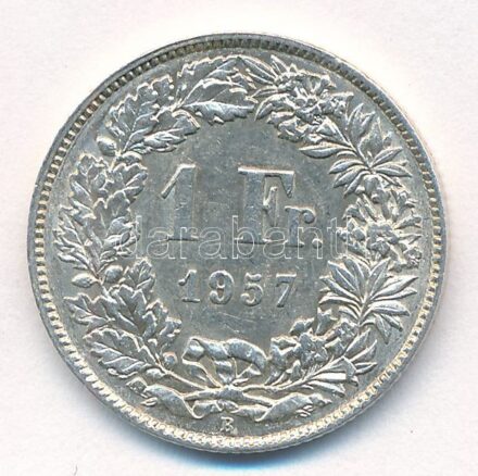 Svájc 1957B 1Fr Ag T:1-,2 patina Switzerland 1957B 1 Franc Ag C:AU,XF patina Krause KM#24