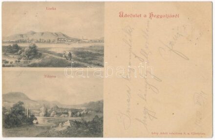 1900 Tokaj-Hegyalja, Liszka (Olaszliszka) és Tolcsva. Lövy Adolf kiadása (EK)