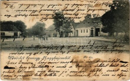 1904 Nagybajom, Somogy-Nagybajom; Fő tér, üzlet. Steiner Ignác és fia kiadása (r)